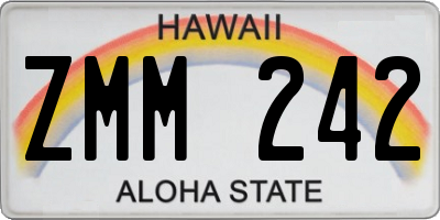 HI license plate ZMM242