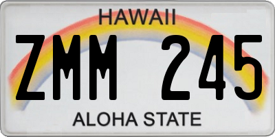 HI license plate ZMM245