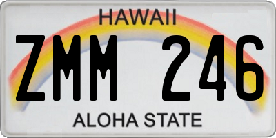 HI license plate ZMM246