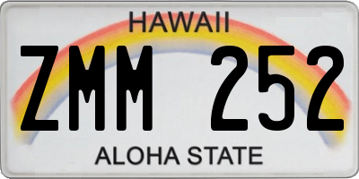 HI license plate ZMM252