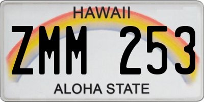 HI license plate ZMM253