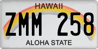HI license plate ZMM258