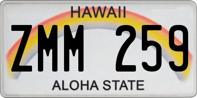 HI license plate ZMM259