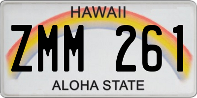 HI license plate ZMM261