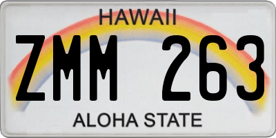 HI license plate ZMM263