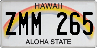 HI license plate ZMM265
