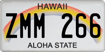 HI license plate ZMM266