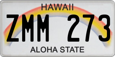HI license plate ZMM273