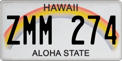 HI license plate ZMM274