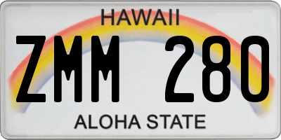 HI license plate ZMM280