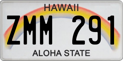 HI license plate ZMM291