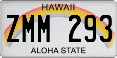 HI license plate ZMM293