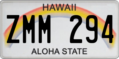 HI license plate ZMM294