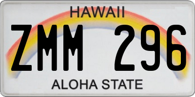 HI license plate ZMM296