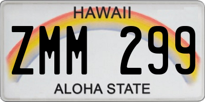 HI license plate ZMM299