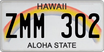 HI license plate ZMM302