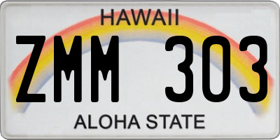 HI license plate ZMM303