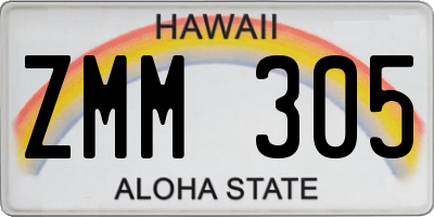 HI license plate ZMM305