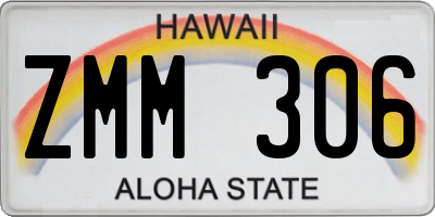 HI license plate ZMM306