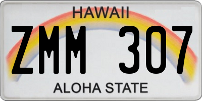 HI license plate ZMM307