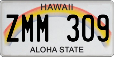 HI license plate ZMM309
