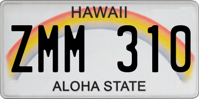 HI license plate ZMM310