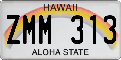 HI license plate ZMM313