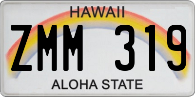 HI license plate ZMM319