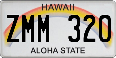 HI license plate ZMM320