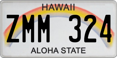 HI license plate ZMM324