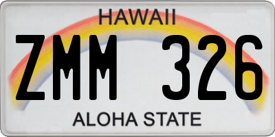 HI license plate ZMM326