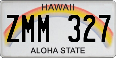 HI license plate ZMM327