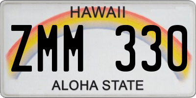 HI license plate ZMM330