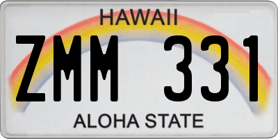HI license plate ZMM331