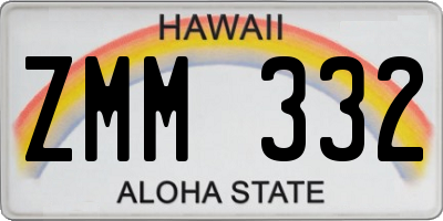 HI license plate ZMM332