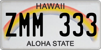 HI license plate ZMM333