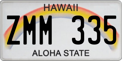 HI license plate ZMM335