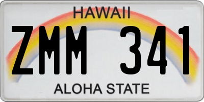 HI license plate ZMM341