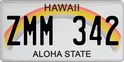HI license plate ZMM342