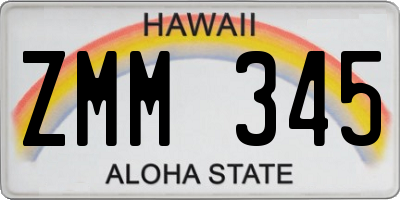 HI license plate ZMM345