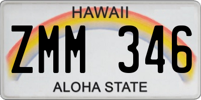 HI license plate ZMM346