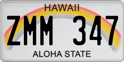 HI license plate ZMM347