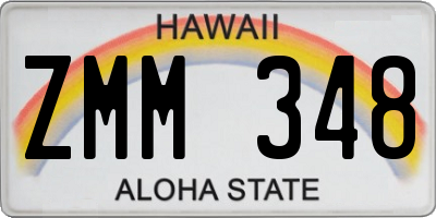 HI license plate ZMM348