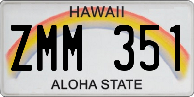 HI license plate ZMM351