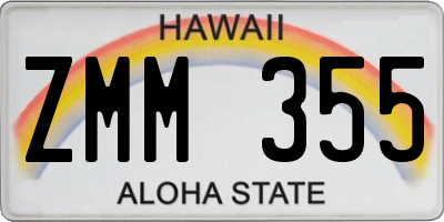HI license plate ZMM355