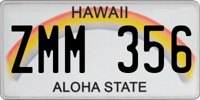 HI license plate ZMM356
