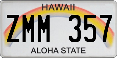 HI license plate ZMM357