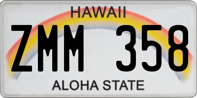 HI license plate ZMM358