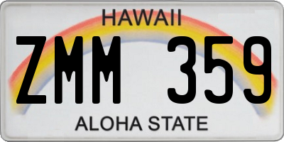 HI license plate ZMM359