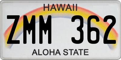 HI license plate ZMM362